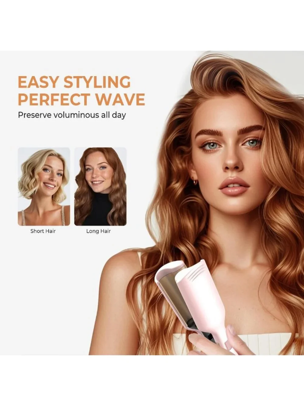 Mini Waver Curling Iron - Ionic Deep Waver with Ceramic 2 Barrel, Easy to Use